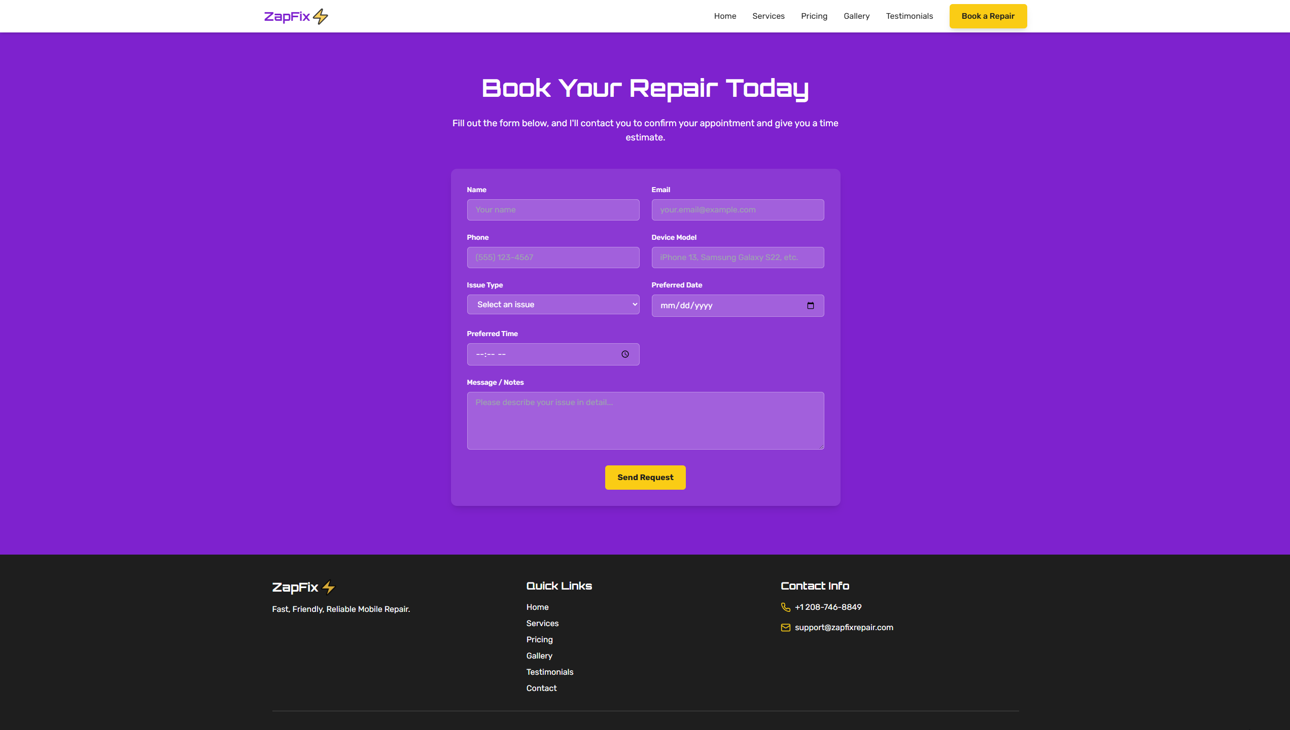 Zap Fix Mobile Repair screenshot 4