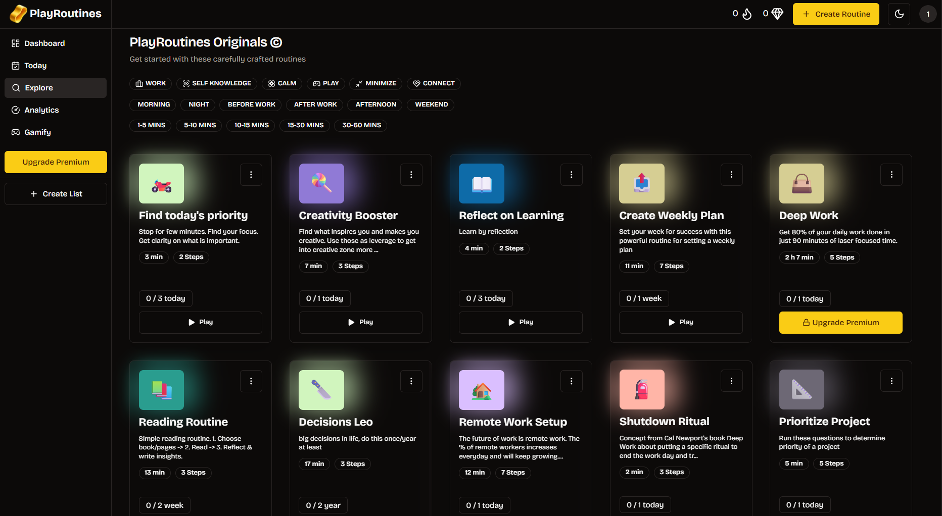 Play Routines screenshot 1